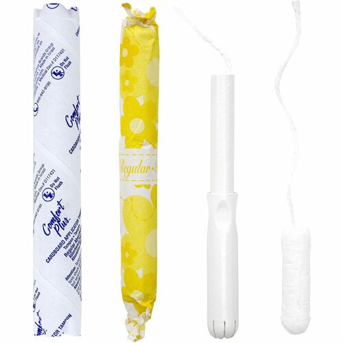 Hospeco Cardboard Applicator Tampons - Regular - Cardboard Applicator - Comfortable - 200 / Carton