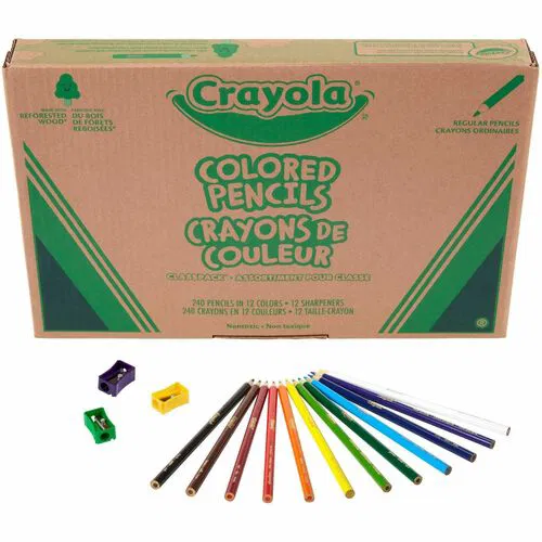 Crayola Classpack Colored Pencils, 12 Assorted Colors (20 Each), 240/PK