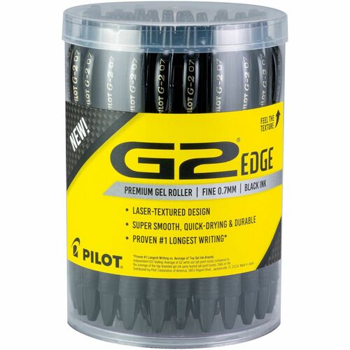 G2 Gel Pen, Edge, 0.7 mm Fine, Tungsten Carbide Tip, Black Gel Ink, Refillable, 36/PK