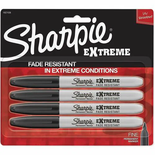 Sharpie Extreme Permanent Markers - Black Ink - Dye-based, Pigment-based - Plastic Barrel - Multipurpose - 4 / Pack
