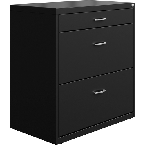 NuSparc Lateral File Cabinet, Home Office, Pencil Drawer, 2-Drawer, Letter, 30" W x 17.6" D x 31.7" H, Black, Steel