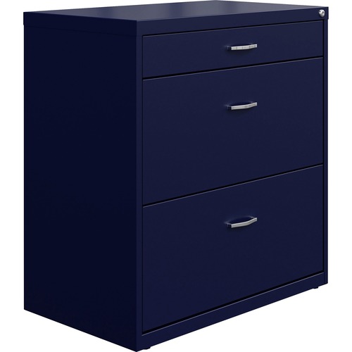 NuSparc Lateral File Cabinet, Home Office, Pencil Drawer, 2-Drawer Letter Filing, 30" x 17.6" x 31.7", Navy Steel, Lock