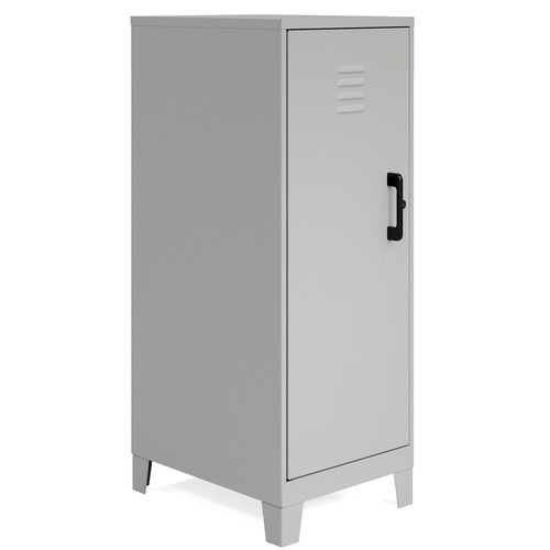 NuSparc Personal Locker - 3 Shelve(s) - for Office, Home, Sport Equipments, Toy, Game, Classroom, Playroom, Basement, Garage - Overall Size 42.5" Height x 14.2" Width x 18" Depth - Silver - Steel - TAA Compliant