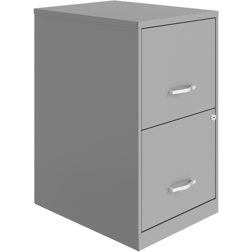 NuSparc File Cabinet, Home Office, 2-Drawer, Letter Size, 14.2" W x 18" D x 24.5" H, Locking, Glide Suspension, Steel, Silver