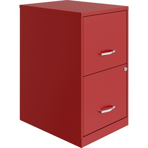NuSparc File Cabinet, Home Office, 2-Drawer, 14.2" x 18" x 24.5", Red Steel, Locking Drawers, Glide Suspension