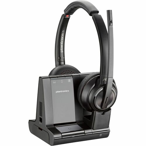 Poly Savi 8220-M Office Stereo DECT 1920-1930 MHz Headset TAA - Microsoft Teams Certification - Stereo - USB Type A, RJ-11 - Wired/Wireless - Bluetooth/DECT - 590.6 ft - 32 Ohm - 20 Hz to 20 kHz - Over-the-head, On-ear - Binaural - Supra-aural - Noise Can