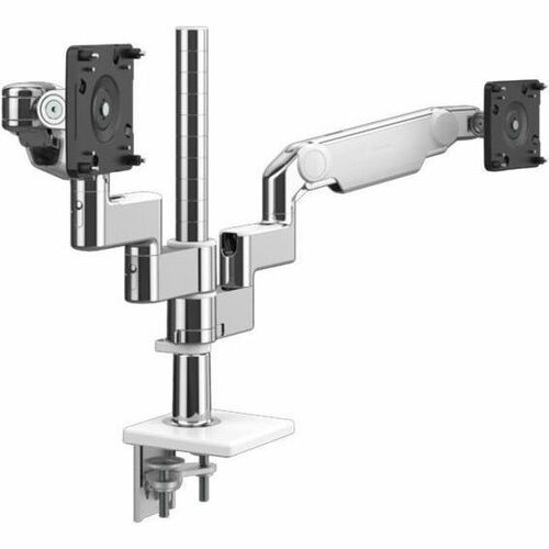 Humanscale M/Flex X8NTNCEWCTBCTB--18 Mounting Arm for Monitor - White, Black, Polished Aluminum - Height Adjustable - 2 Display(s) Supported - 100 x 100 - VESA Mount Compatible - Recycled Aluminum