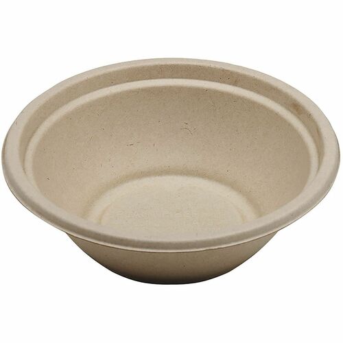World Centric Compostable Fiber Bowl - Food, Soup, Ice Cream, Salad, Commercial - Disposable - Natural - Fiber Body - 4 / Carton