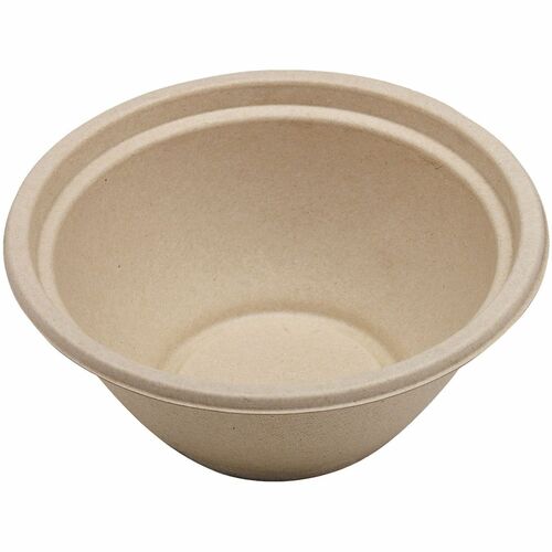 World Centric Compostable Fiber Bowls - Food, Soup, Ice Cream, Salad, Commercial - Disposable - Natural - Fiber, Bamboo Body - 4 / Carton