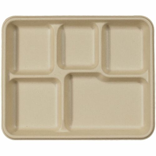 World Centric Fiber Foodservice Trays - Commercial - Disposable - Natural - Fiber Body - 4 / Carton