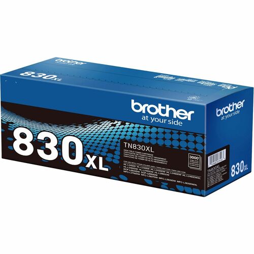 Brother TN830XL, Toner Cartridge, Black, High-Yield, 3,000 Pages, for Select Monochrome Laser Printers