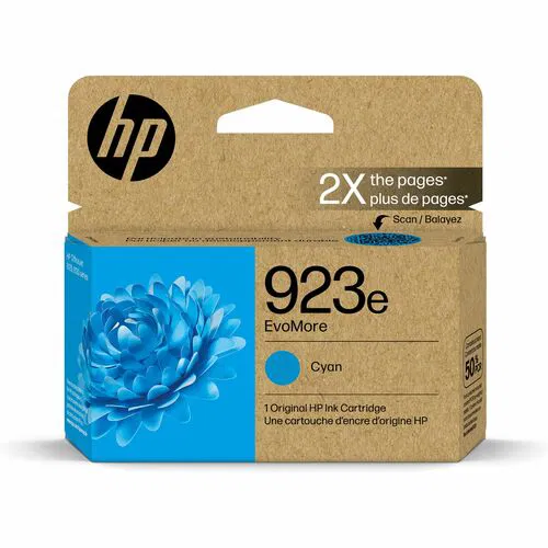 HP 923E, (4K0T4LN) Ink Cartridge, EvoMore, Cyan, 800 Page Yield, for HP OfficeJet Pro 8120/8130 Series