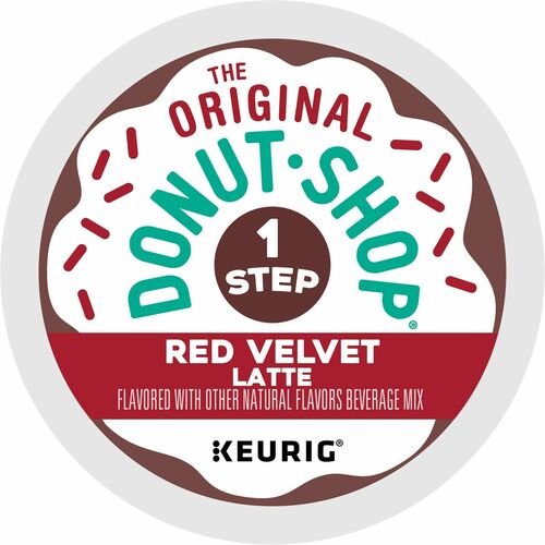 The Original Donut Shop® K-Cup Red Velvet Latte - Compatible with Keurig K-Cup Brewer - Dark - 20 K-Cup - K-Cup - Red Velvet Latte, Cocoa, Dairy - 20 / Box