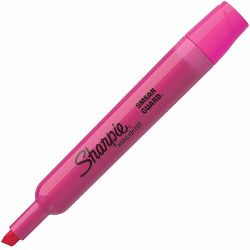 Sharpie Highlighter, Chisel Tip, Pink, Quick-Drying Ink, Wide Barrel, 12/PK