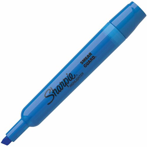 Sharpie Highlighter, Chisel Tip, Blue, Wide Barrel, Long-Lasting Ink, 12/PK