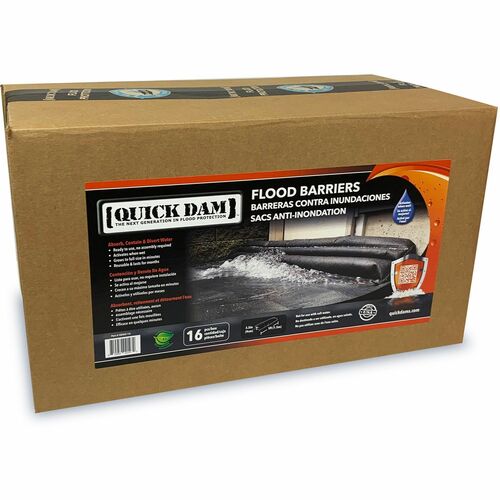 Quick Dam Flood Barriers - 3.5" Height - Black - 16 / Carton