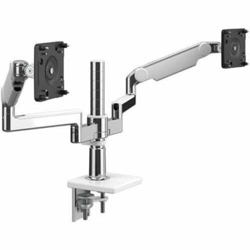 Humanscale M/Flex X22TBW Mounting Arm for Monitor, Docking Station, Charging Station - Black, Polished Aluminum, White - Height Adjustable - 2 Display(s) Supported - 15.50 lb Load Capacity - 100 x 100 - VESA Mount Compatible