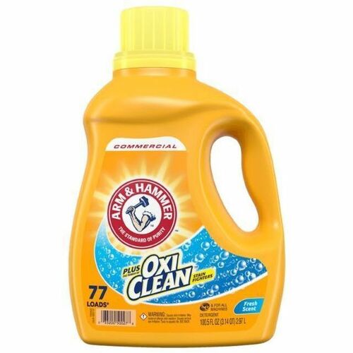 Arm & Hammer Liquid Laundry Detergent +OxiClean - For Commercial, Laundry, Washing Machine - Concentrate - Liquid - 100.5 fl oz (3.1 quart) - Fresh Scent - 77 Loads - Recommended For: Stain Remover, Soil Remover, Odor Remover, Dirt Remover - Wear Resistan