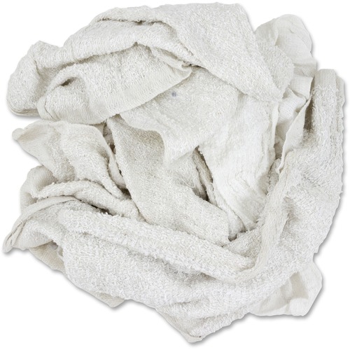 TASKBrand 25 lb Terry Rags, Kitchen, Janitorial, General Purpose, White, Economy