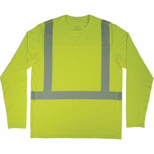 Ergodyne Chill-Its Cooling Hi-Vis Sun Shirt, Type R Class 2, Long Sleeve, UPF 50+, Lime, Large