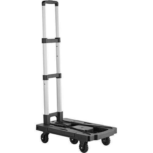 Kantek UltraLite Platform Hand Truck, Folding, Telescopic Handle, 250 lb Capacity, Folds Flat 12.6" x 19.3" x 4.1", Black