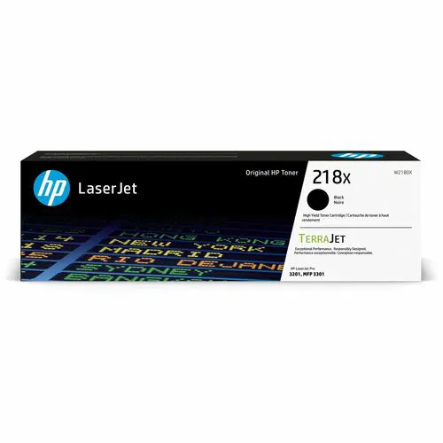 HP 218X, (W2180X) Original TerraJet High Yield Black Laser Toner Cartridge, 3,200 Page Yield, for HP Color LaserJet Pro 3301sdw/3301fdw/3201dw