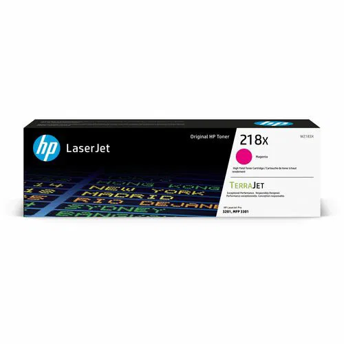 HP 218X (W2183X) Toner Cartridge, High Yield, Magenta, 2,500 Page Yield, for Color LaserJet Pro 3201/3301 Series