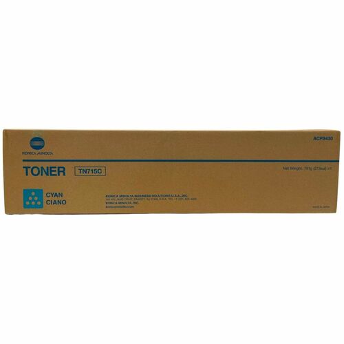 Konica Minolta TN-715C Original Laser Toner Cartridge - Cyan - 1 Each - 45000 Pages