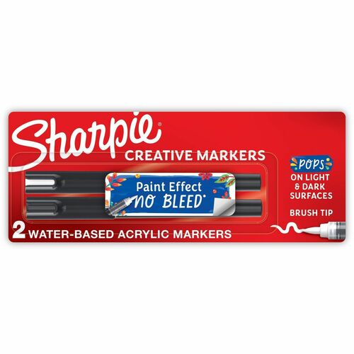Sharpie Creative Markers - Brush Marker Point - Assorted Ink - Acrylic Based, Water Based - 2 / Pack
