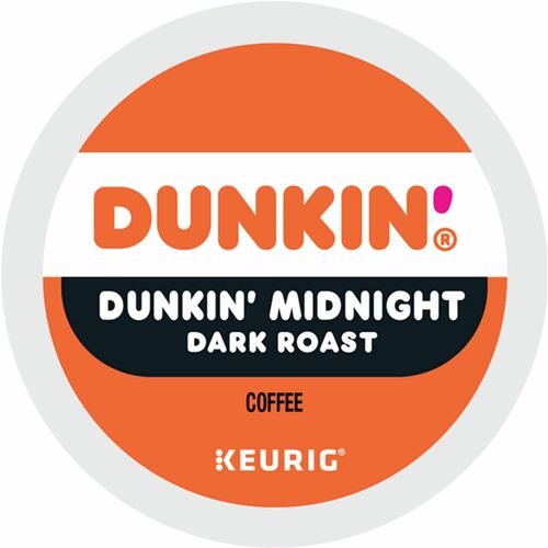 Dunkin'® K-Cup Midnight Coffee - Compatible with Keurig Brewer - Dark - K-Cup - Dunkin' Midnight - Kosher - 22 / Box