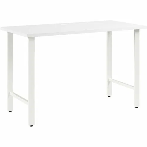 Bush Business Furniture Hustle Computer Desk, 48" W x 24" D, White TFL Top, Metal Legs, 200 lb Capacity, Cable Management Grommet