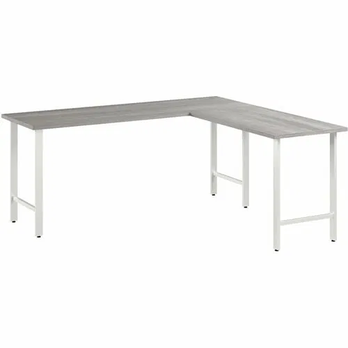 Bush Business Furniture Computer Desk, L-Shaped, Hustle, 72" W x 24" D, Platinum Gray TFL, Metal Legs, Cable Grommets, 200 lb Capacity