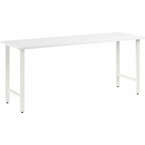 Bush Business Furniture Computer Desk, Home Office, Hustle, 72" W x 24" D, White Thermofused Laminate Top, Metal Legs, 200 lb Capacity, Grommet