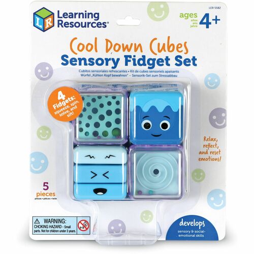 Learning Resources Cool Down Cubes Sensory Fidget Set - Learning Toy - Theme/Subject: Learning - 4 Year & Up - 5 Pieces - Multi