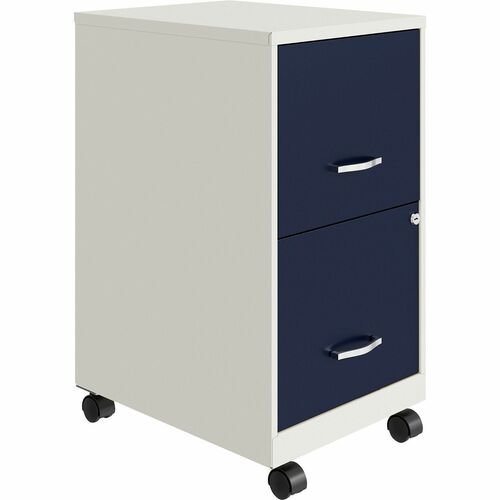 Hirsh SOHO File Cabinet - for File - Mobility - White, Navy