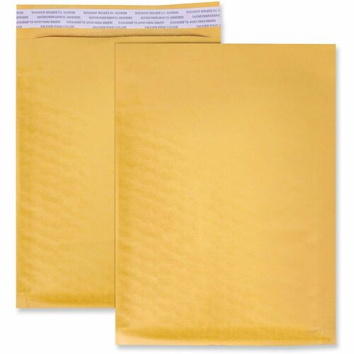 Universal Bubble Mailer, Self-Adhesive, Golden Yellow Kraft Paper, Side Seam, Open Side, 25/CT
