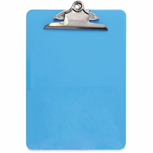 Universal Clipboard, 9" x 12.5", 1.25" Clip Capacity, Butterfly Clip, Translucent Blue Plastic, Hanging Hole