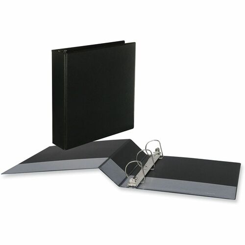 Universal Slant D-Ring View Binder, 3-Ring, 2" Capacity, 8.5" x 11", Black, Polypropylene, 6/CT