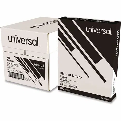Universal Copy Paper, 20 lb, Bright White, 500/REAM, 5/CT, for Copiers, Laser and Inkjet Printers