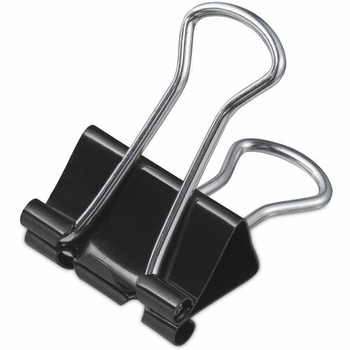 Universal Binder Clip, Small, 0.7" W x 0.38" Capacity, Black/Silver, Steel Wire, Triangular Design, 144/PK