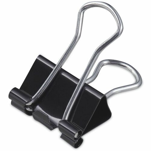 Universal Binder Clips, Storage Tub, Small, 0.7" W, 0.38" Capacity, Black/Silver, Steel Wire, 40/PK