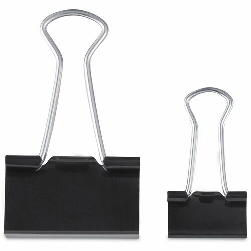 Universal Binder Clip, Triangular Design, Assorted 0.38" to 0.63" Capacity, Black/Silver Steel Wire, 60/PK