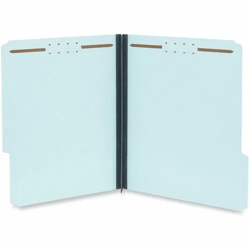 Universal Classification Folder, Top Tab, 1/3 Tab, Letter 8.5" x 11", 2" Expansion, 2 Fasteners, Pressboard, Light Blue, 25/Box