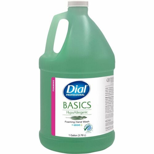 Dial Basics Foam Hand Soap Refill, Hypoallergenic, Aloe Scent, 1 gal, Green, Cruelty-Free