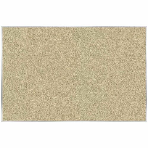 Ghent, Bulletin Board, Wall-Mount, PremaTak, 87.9" W x 0.56" D x 48.46" H, Caramel Vinyl Surface, Satin Anodized Aluminum Frame