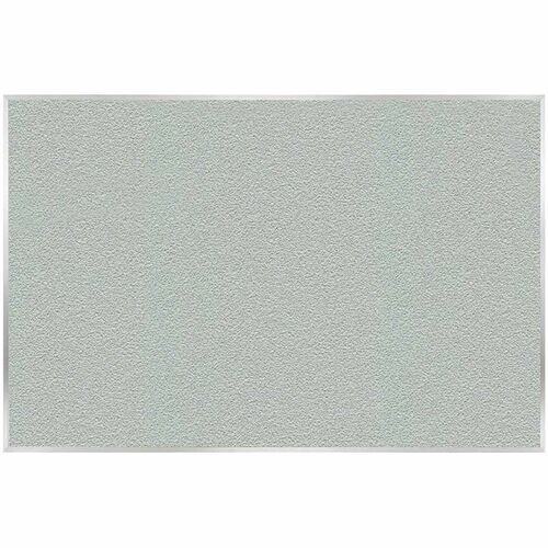 Ghent Bulletin Board, Wall-Mount, PremaTak, 87.9" W x 0.56" D x 48.46" H, Silver Vinyl Surface, Satin Anodized Aluminum Frame