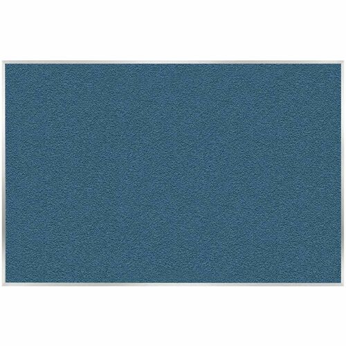 Ghent PremaTak Vinyl Bulletin Board, Wall-Mount, 87.9" W x 0.6" D x 48.5" H, Ocean, 3/8" Fiberboard, Satin Aluminum Frame