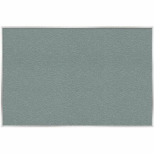 Ghent Bulletin Board, Wall-Mount, PremaTak, 87.9" W x 0.56" D x 48.46" H, Stone Vinyl Fiberboard Surface, Satin Anodized Aluminum Frame