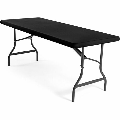 Iceberg Tabletop Cap, iGear, 72" x 30", Black Polyester-Spandex Stretch Fabric, Machine Washable, for 6 ft Folding Table