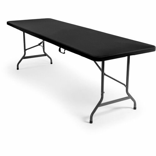 Iceberg Table Cover, Tabletop, iGear, 30" W x 96" D, 90% Polyester/10% Spandex, Stretchable, Machine Washable, Iron Safe, Black